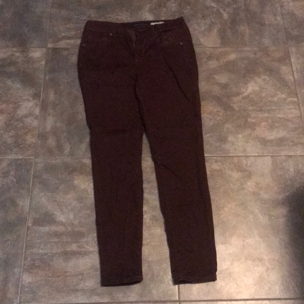 Maroon skinny jeans